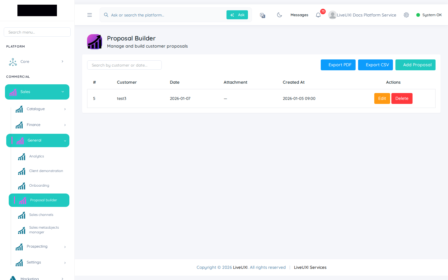 LiveUXI proposal builder